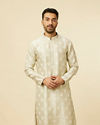 Pista Green Self Patterned Kurta Set